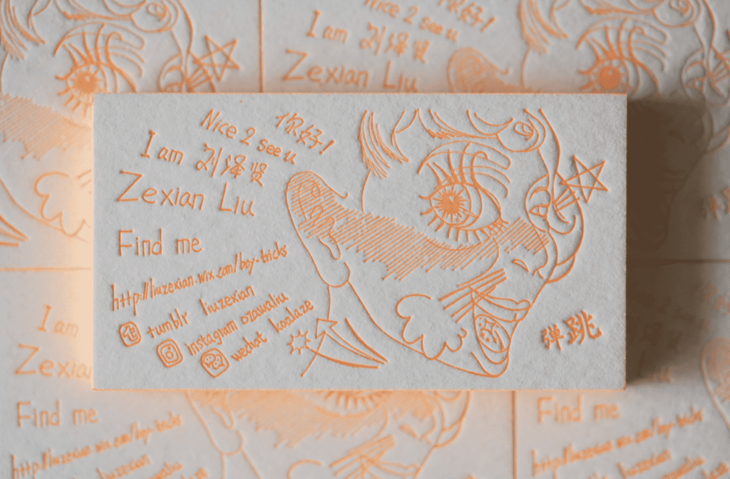 Miniature artwork business card idea for graphic designers