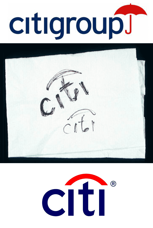 Citibank logo process sketch