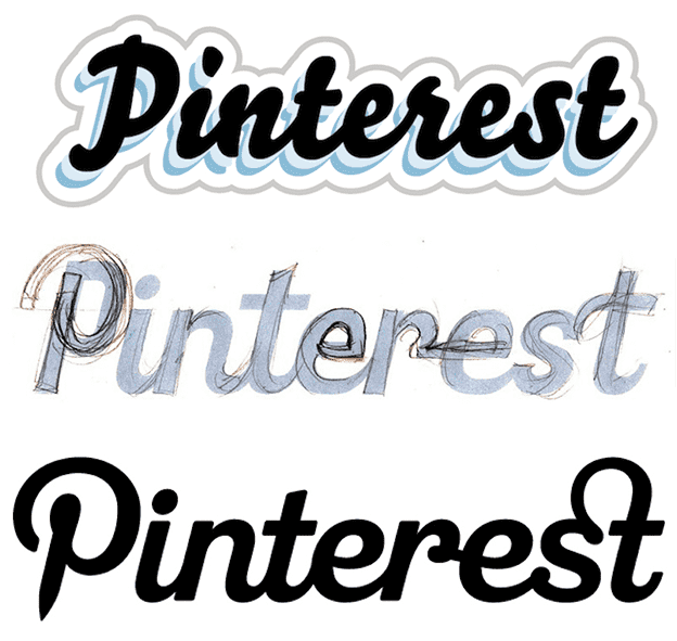 Pinterest logo process sketch