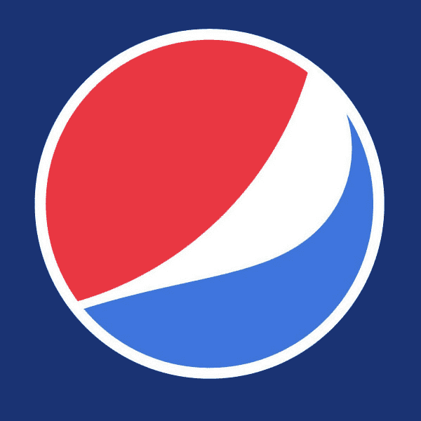 Pepsi's abstract logomark in blue, white and red