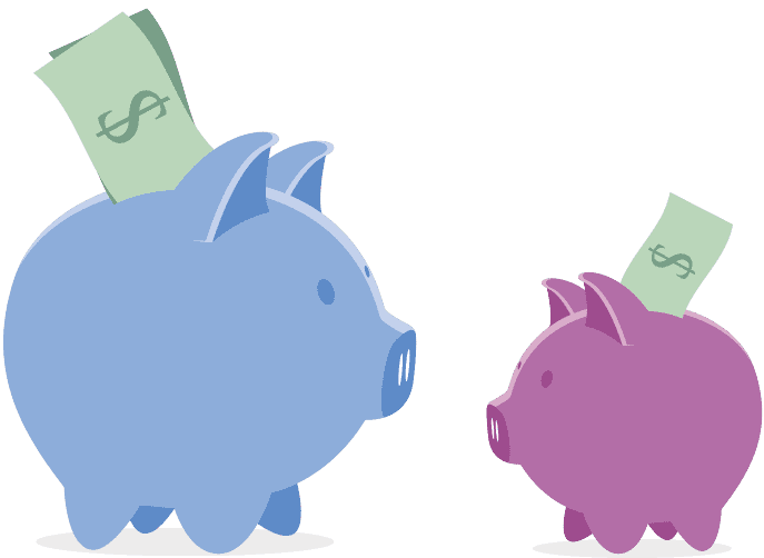 blue and pink piggy banks