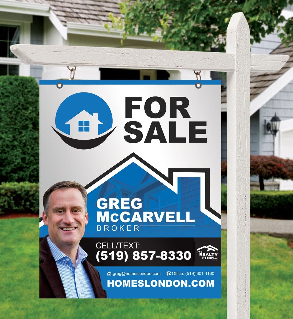 Real estate lawn sign for sale
