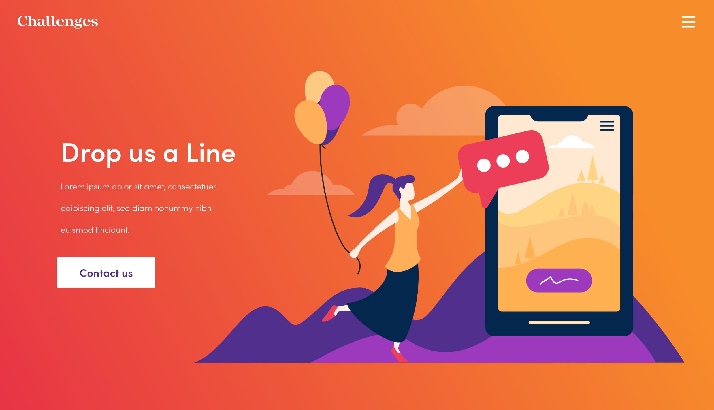 drop us a line sample page