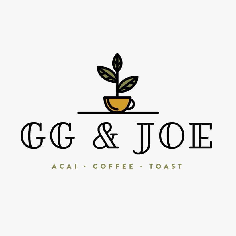 playful line art logo with a custom logo font