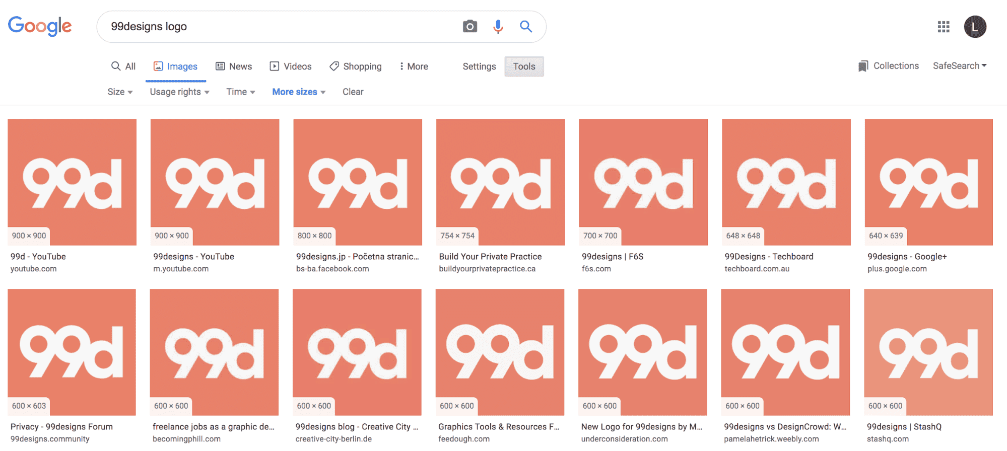99designs logo on Google Image Recognition