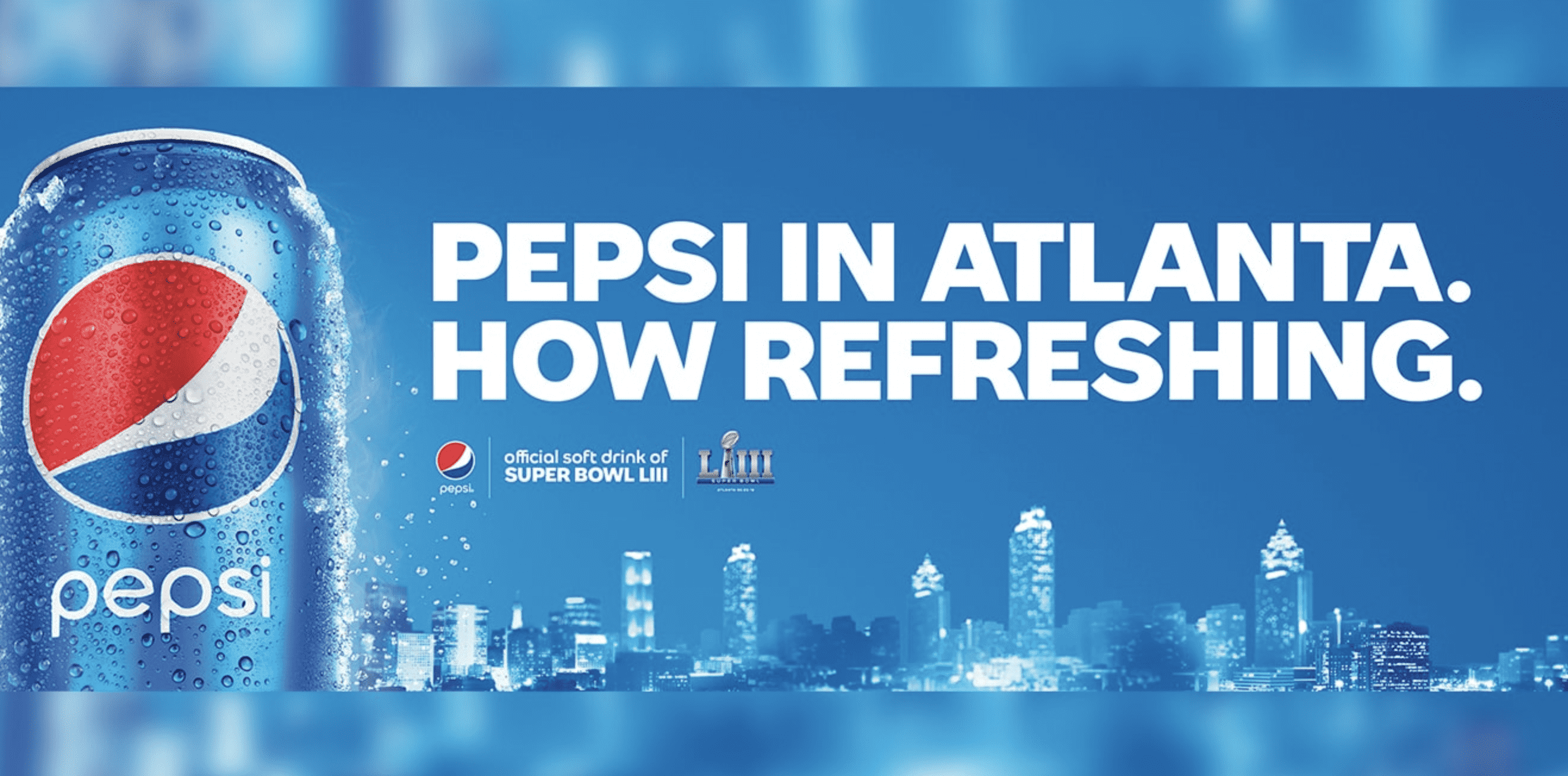 Pepsi billboard from Super Bowl LIII