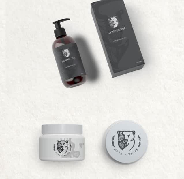 simple, cool, monochrome cosmetics branding