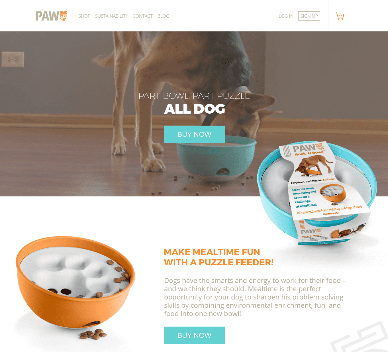 teal and orange dog toy website