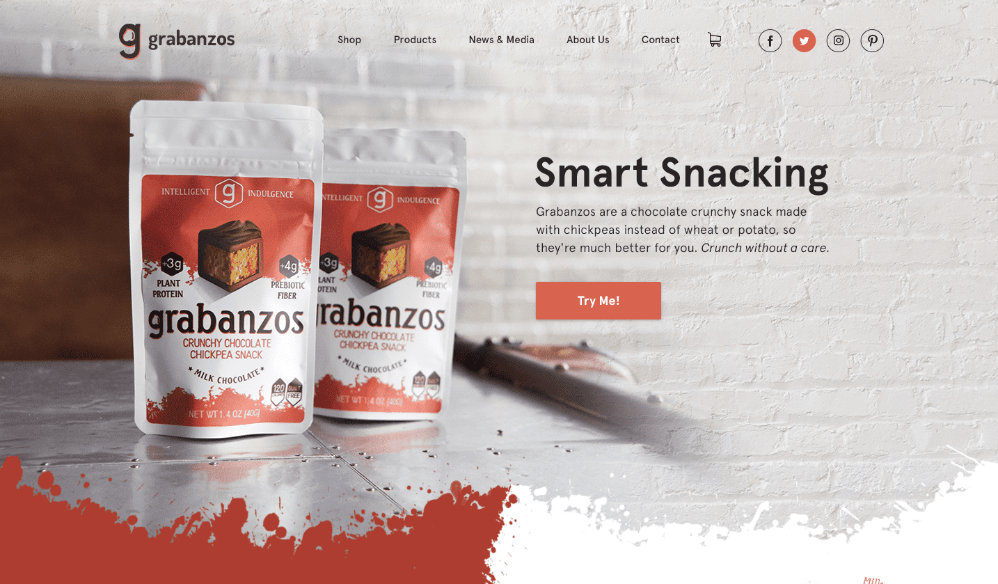 Healthy snack brand website design