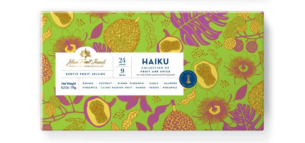 Hawaiian fruit jellies packaging