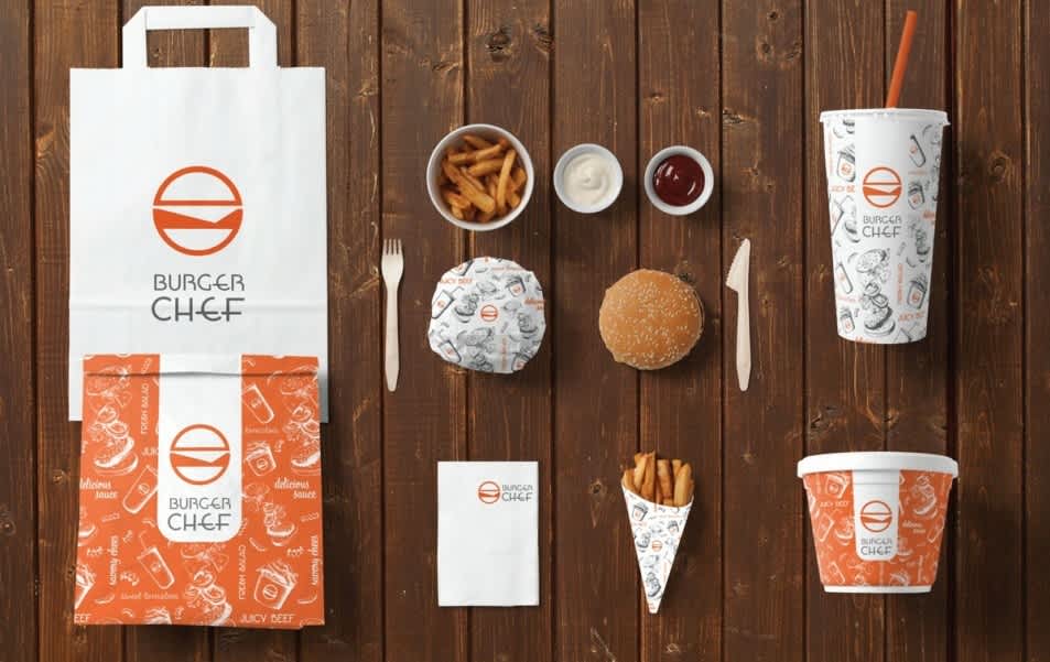 burger chef packaging