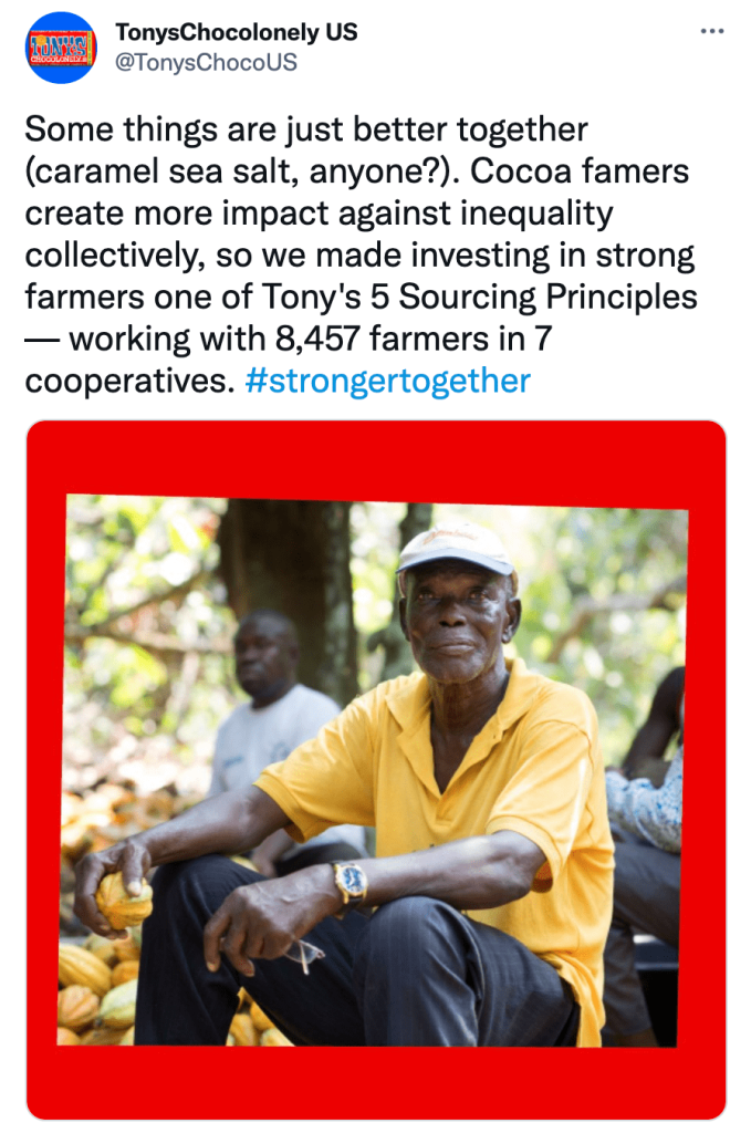 Facebook post for TonysChocolonely US