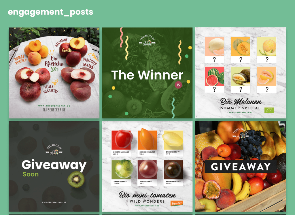 Various posts for a social media style guide