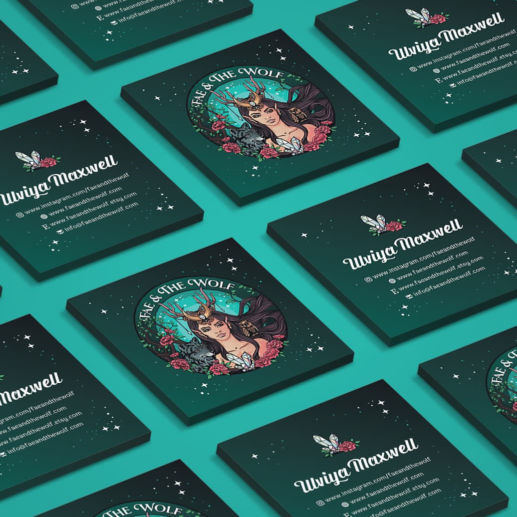 Business card design for etsy shop owner