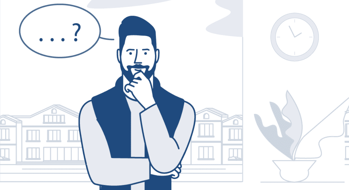 An illustration featuring a man in a blue vest