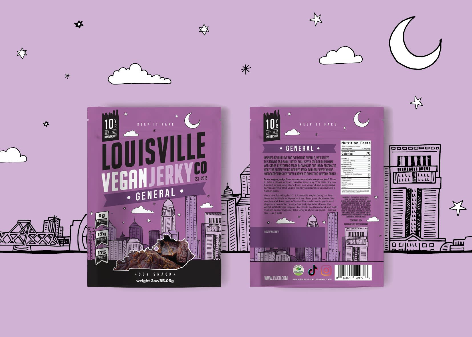 purple vegan nack packaging design