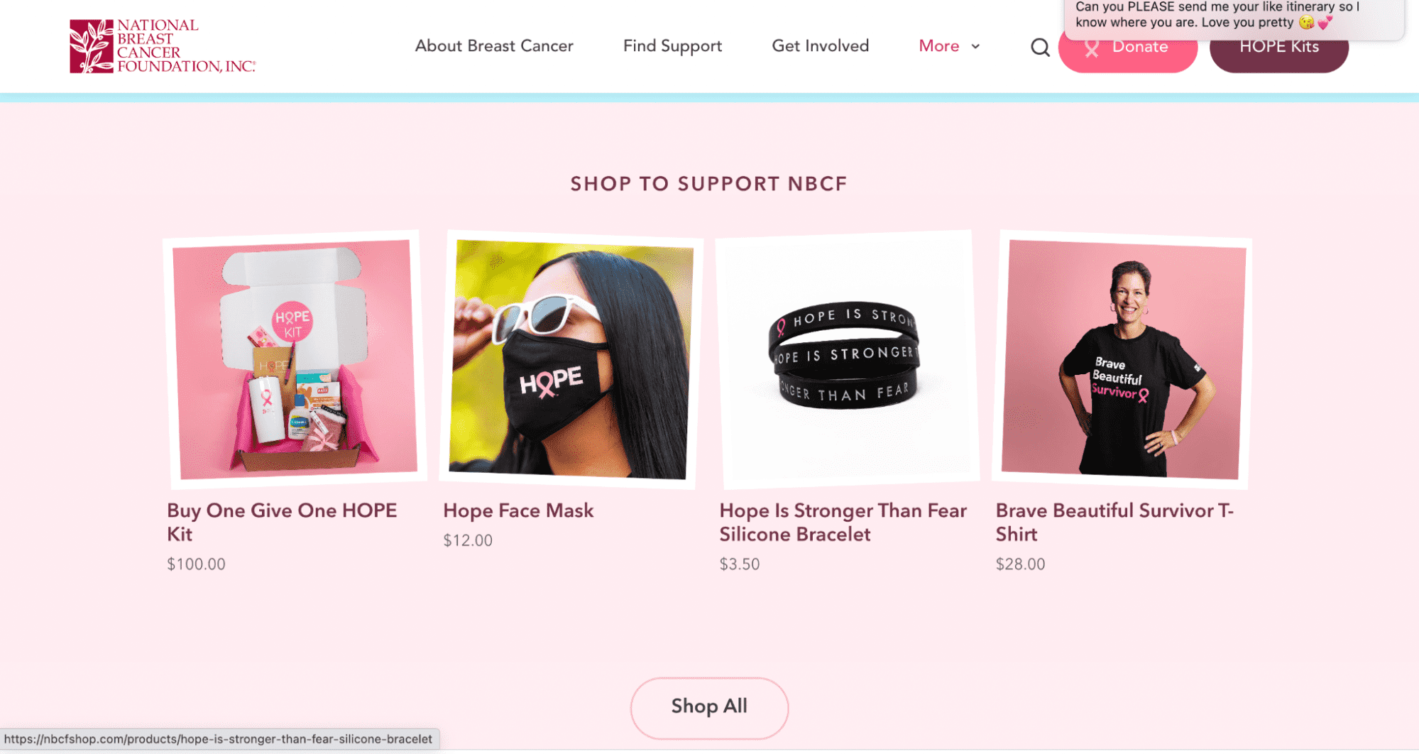 The National Breast Cancer Foundation&rsquo;s shop 