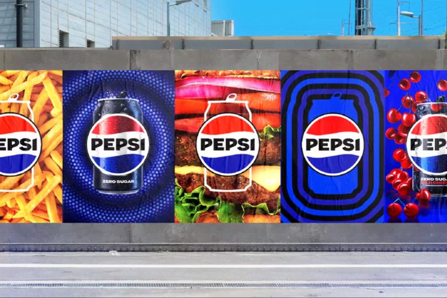 2023 range of pepsi logo and packaging design in poster format