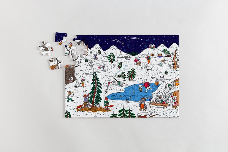 Jigsaw puzzle of a snowy scene