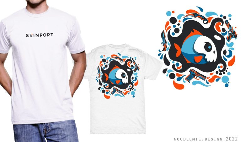 T-shirt featuring a colorful design