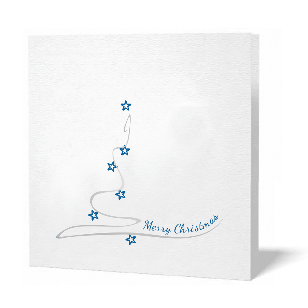 Custom holiday cards: simple, abstract tree illustration