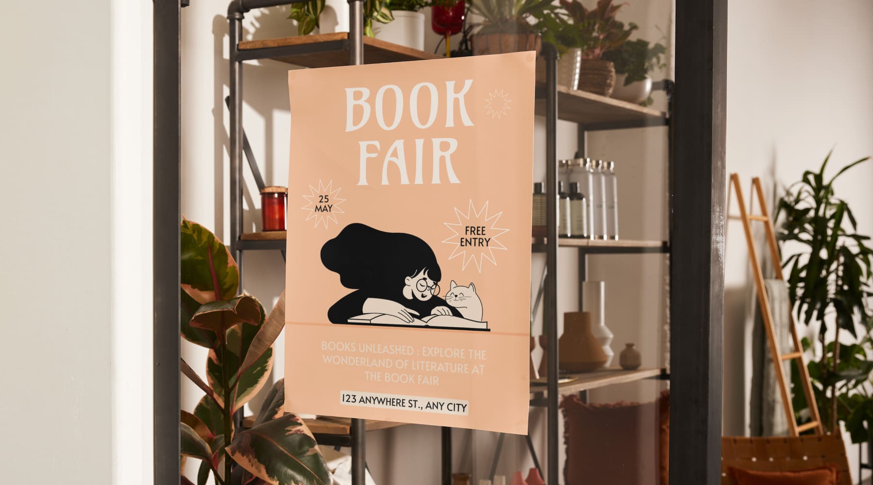 Poster using Peach Fuzz color trend 2024