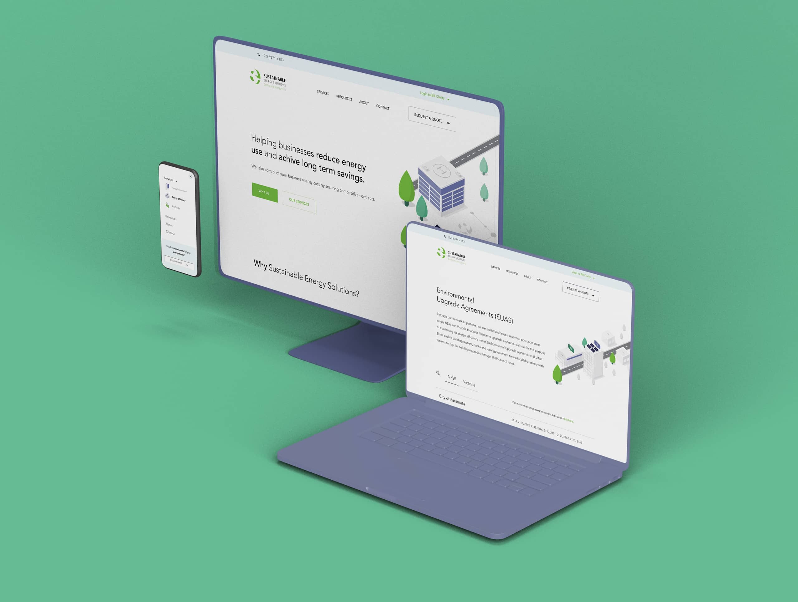 Responsive web design for energy procurement and efficiency company