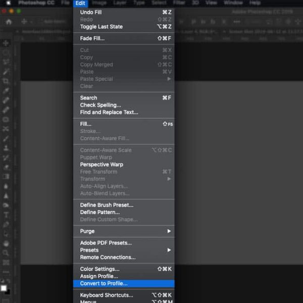 Screenshot showing how to change the color mode in Photoshop
