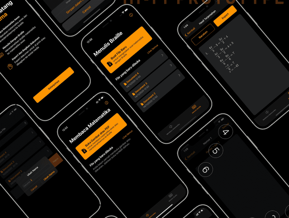 Mathematics app design using braille