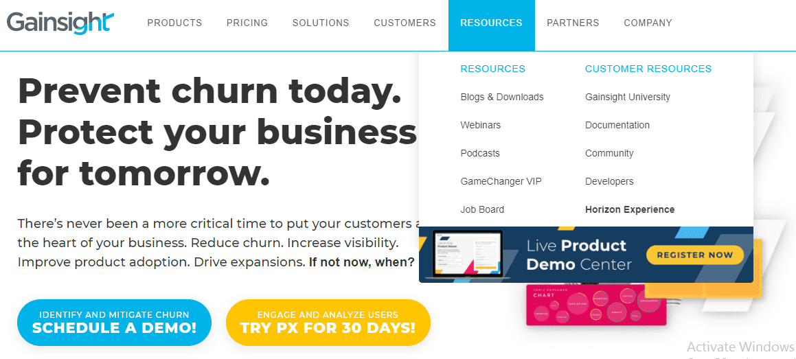 Gainsight web page