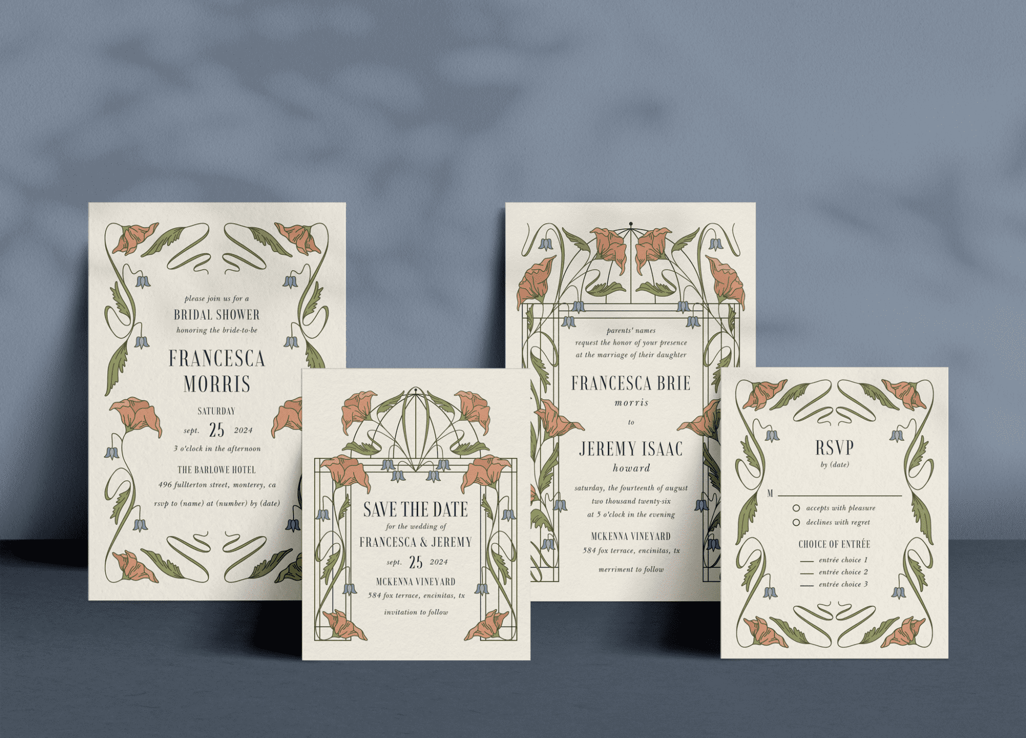 Vintage wedding invitation design