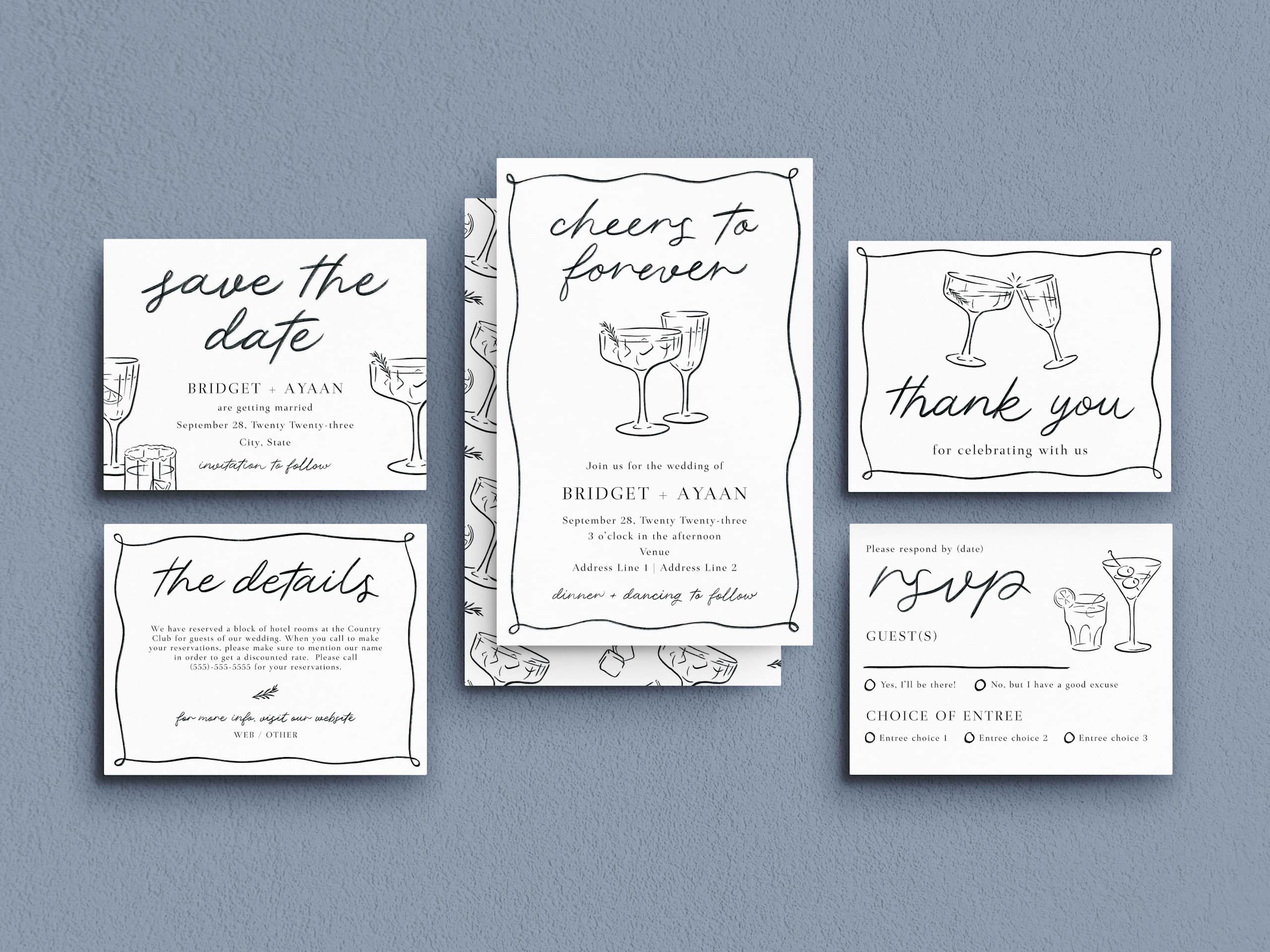 Vintage vibes wedding stationary