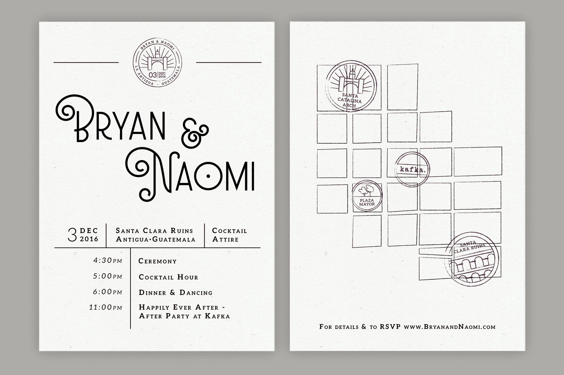  A wedding invitation design that uses Display fonts