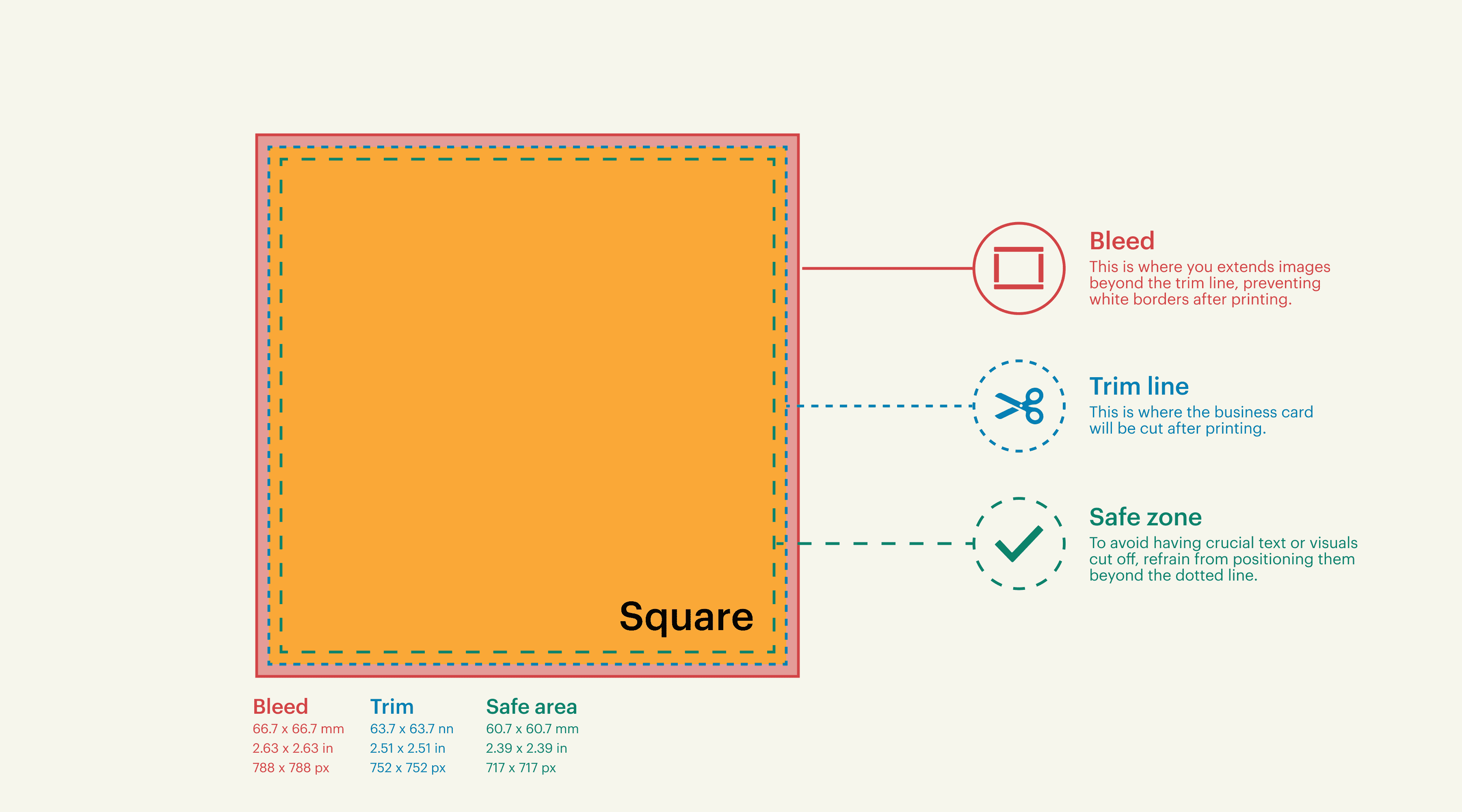 square business card dimensions