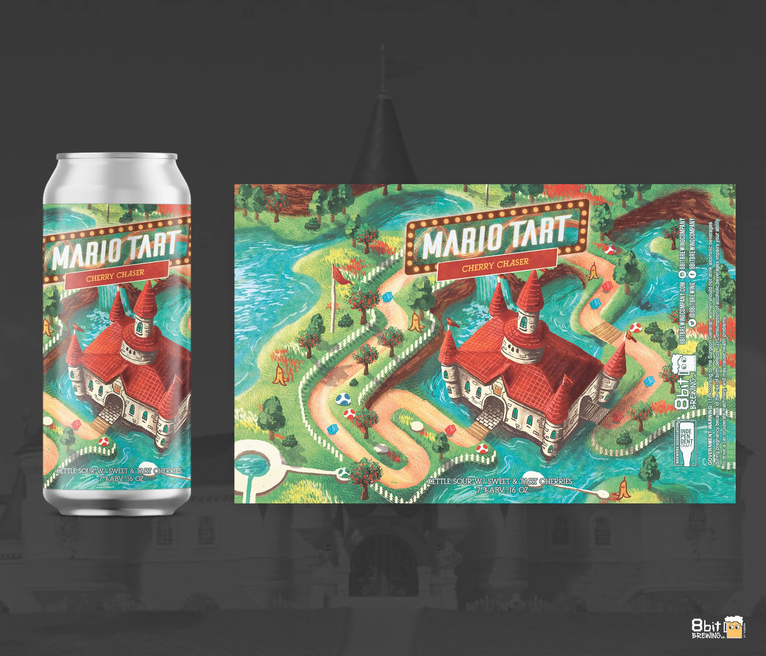 Beer label with a video game-inspired digital painted label