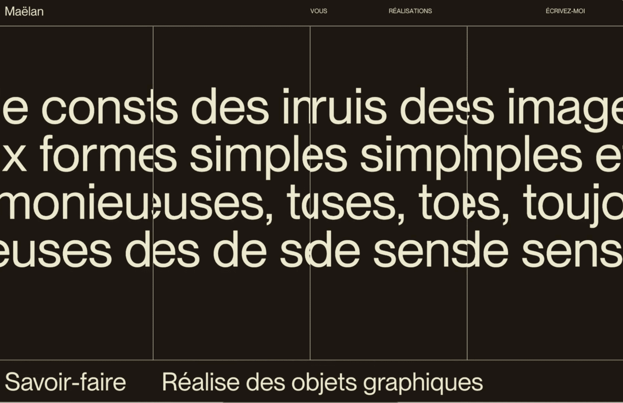 Website design that uses bold typography