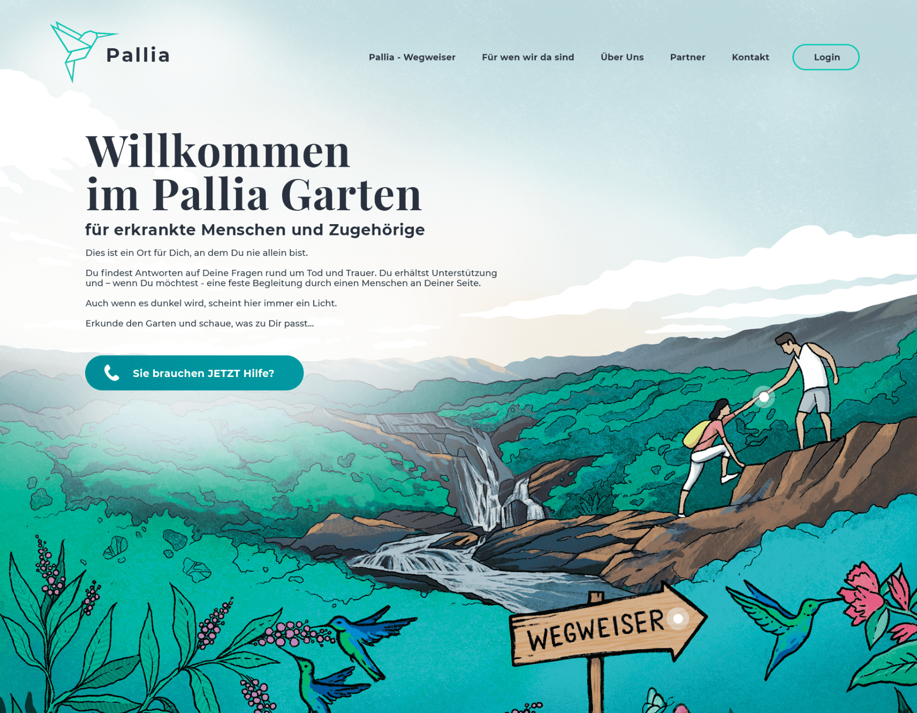 Website design that uses custom illustrations
