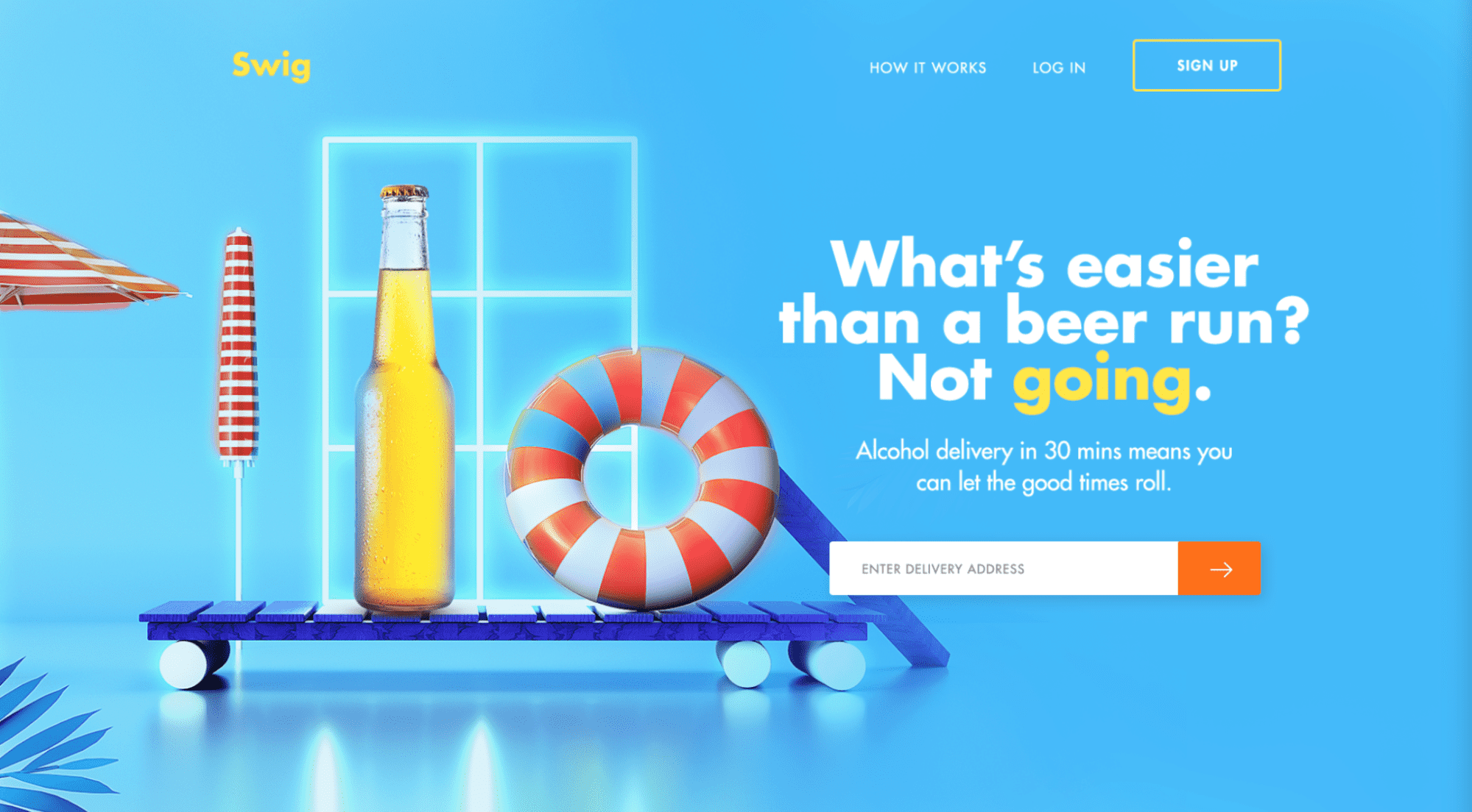 Colorful website design with a bold-colored CTA