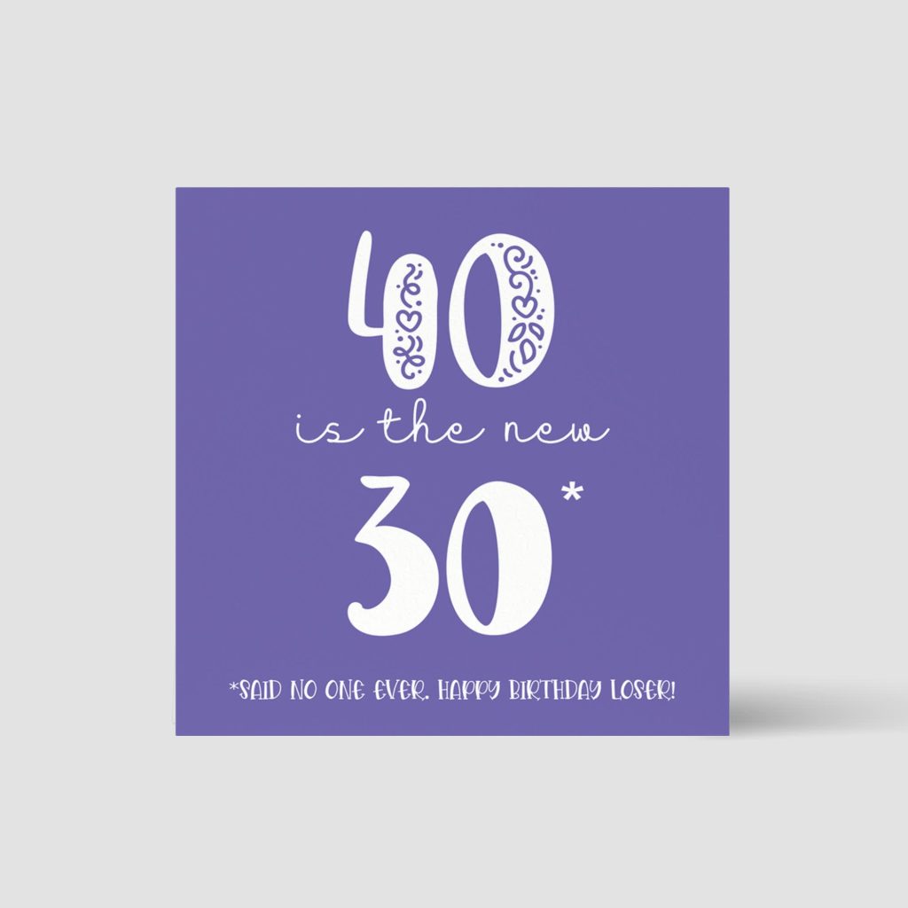 a birthday card design with witty text