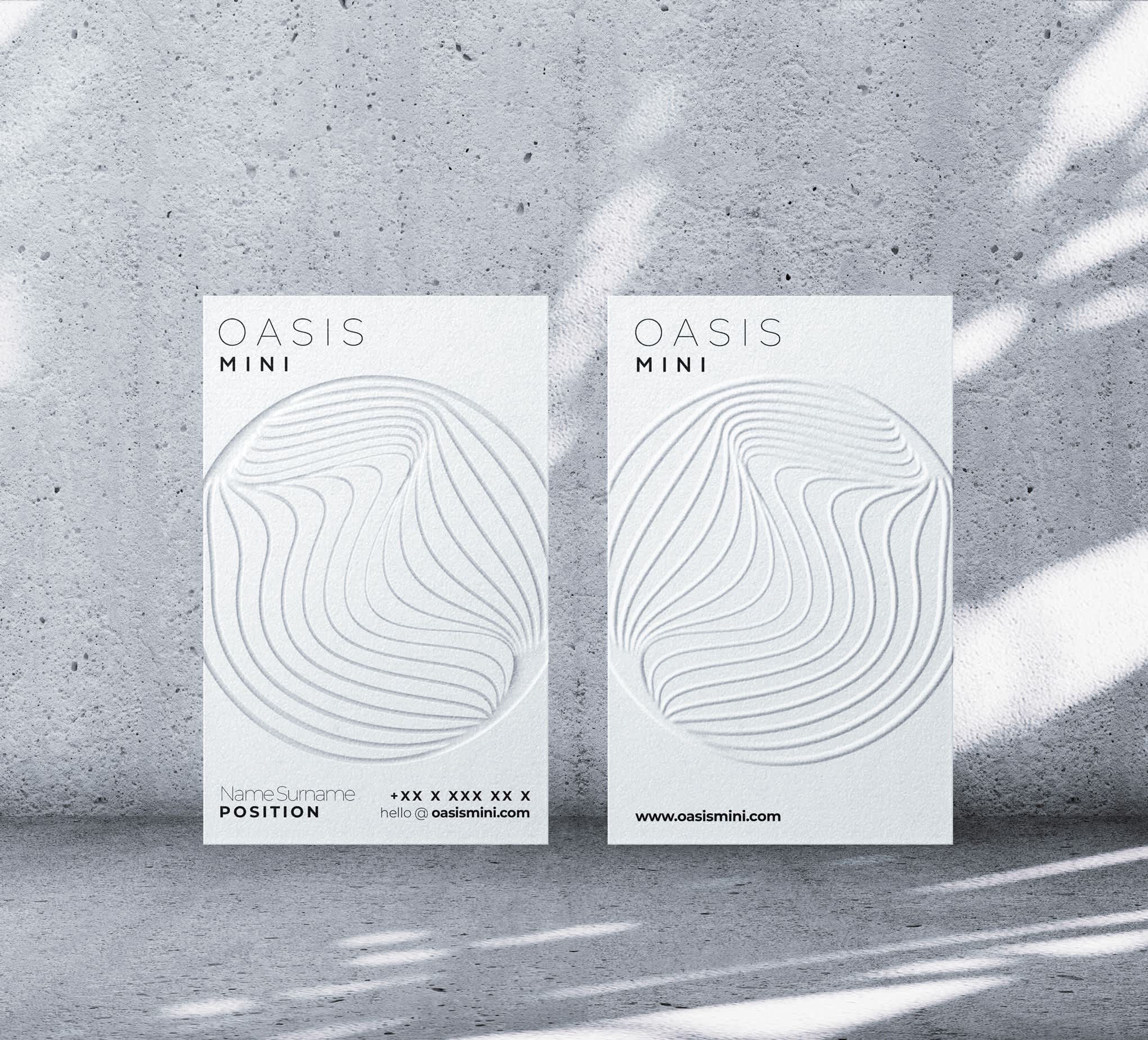 Business card design with a raised graphic