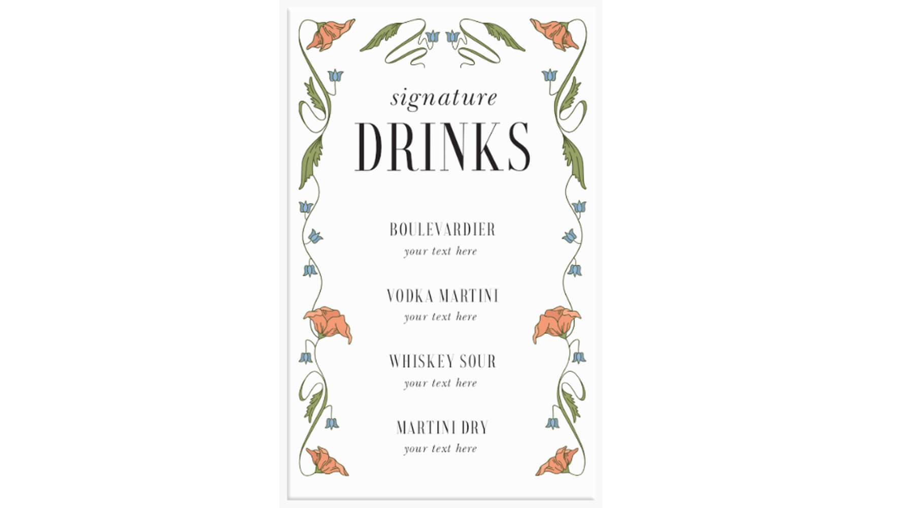 Custom bar menu