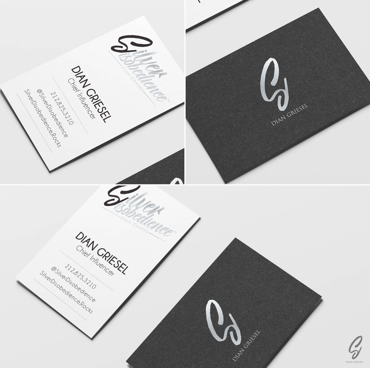 Use of emphasis through bold fonts in a business card design