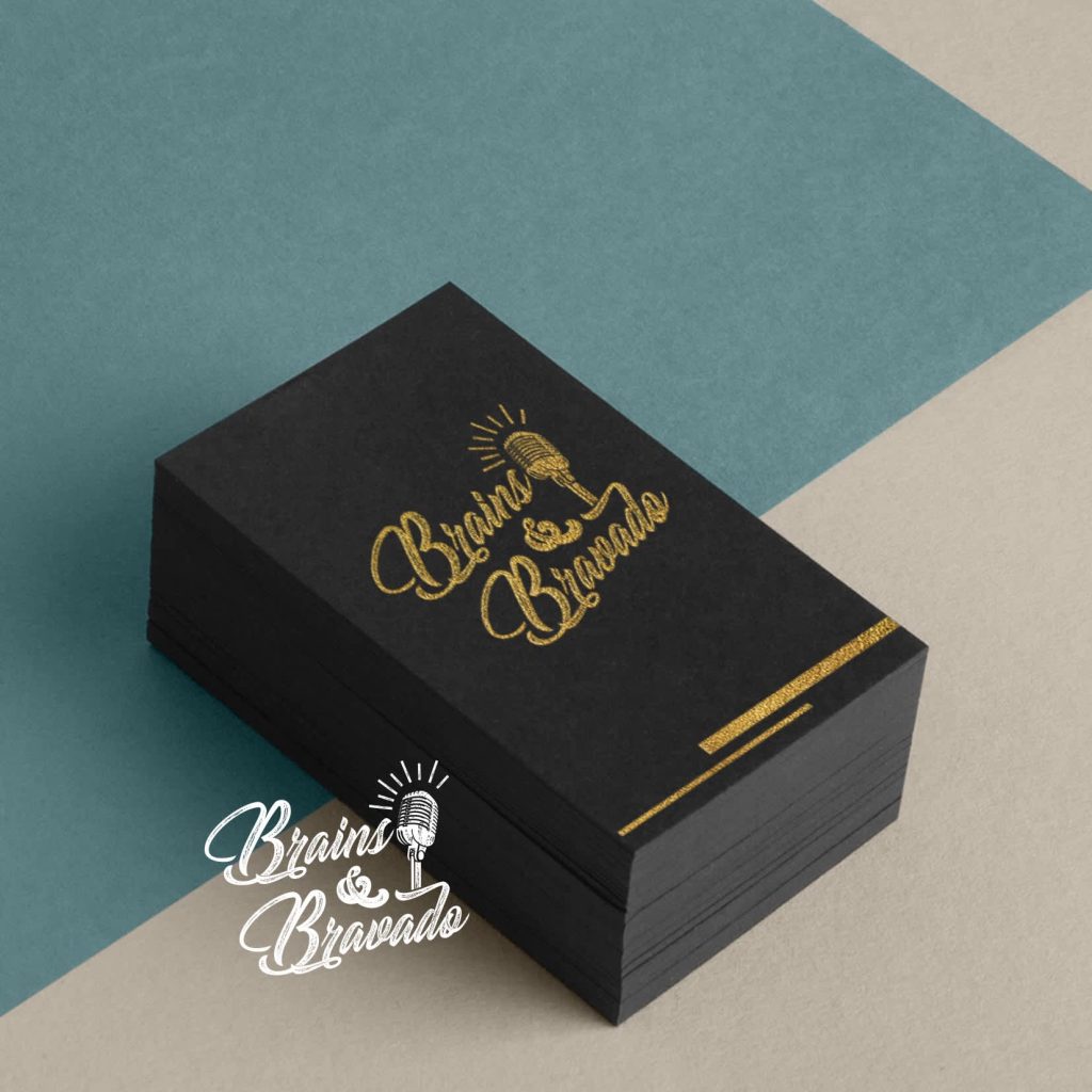 Logo design with business card mockup