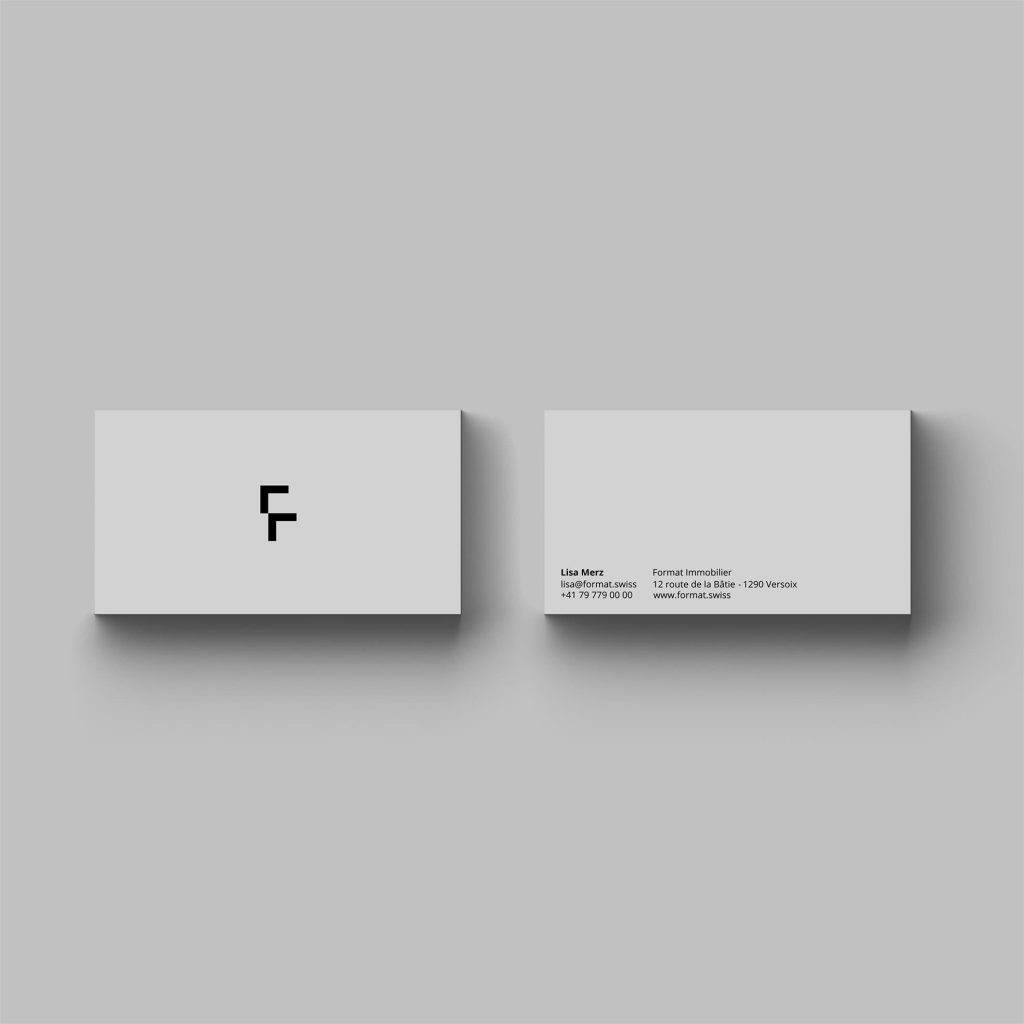 Minimalist business card design with plenty of white space
