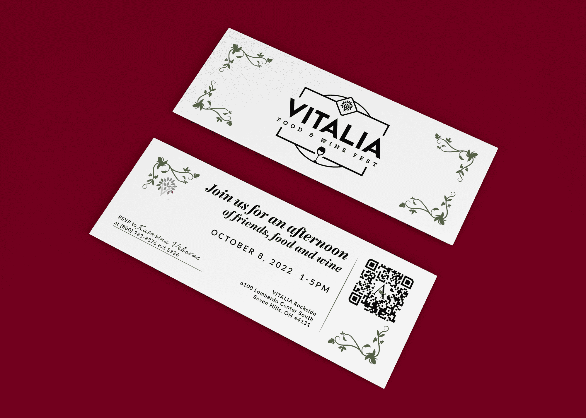 Party invitation design with QR code