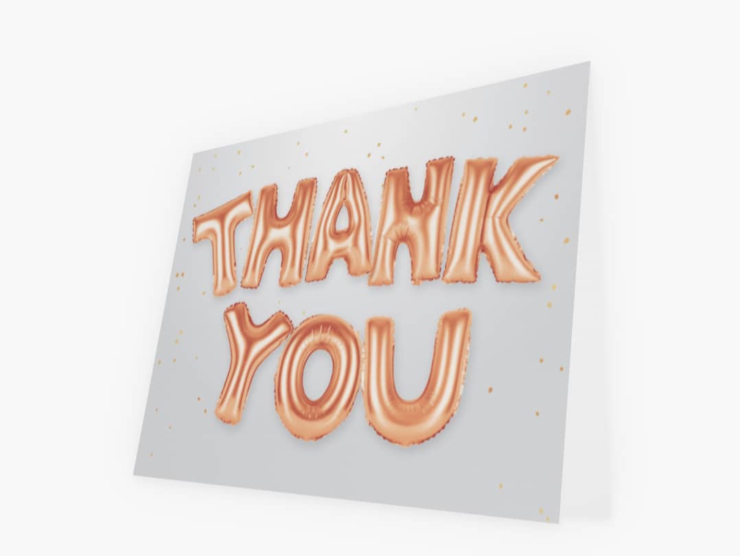 Birthday party thank you note