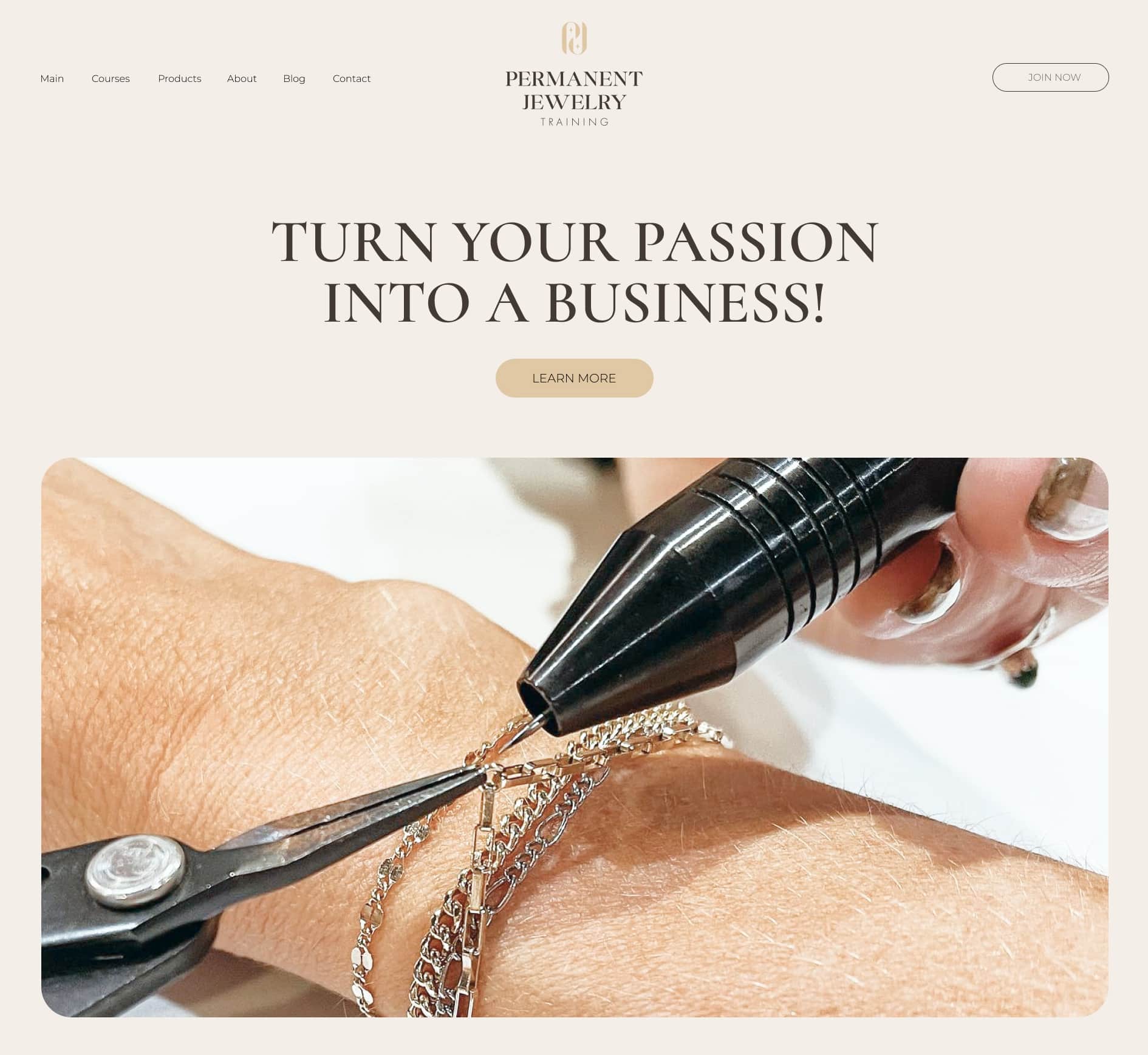 Jewelry training course website design