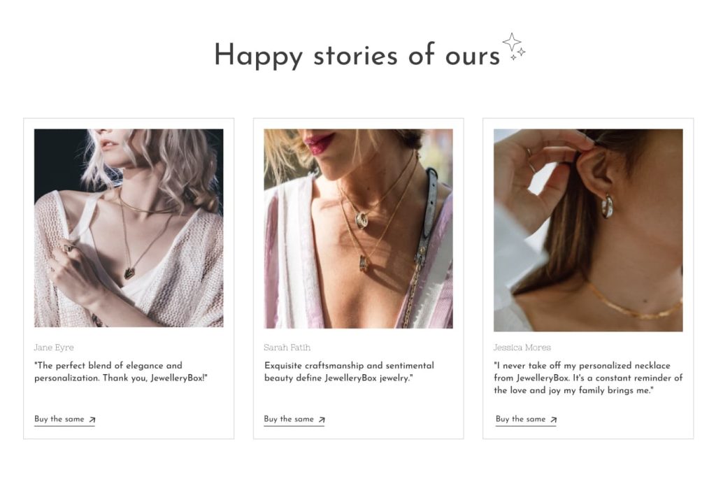 Landing page for Bespoke Jewelry by Artistry Works