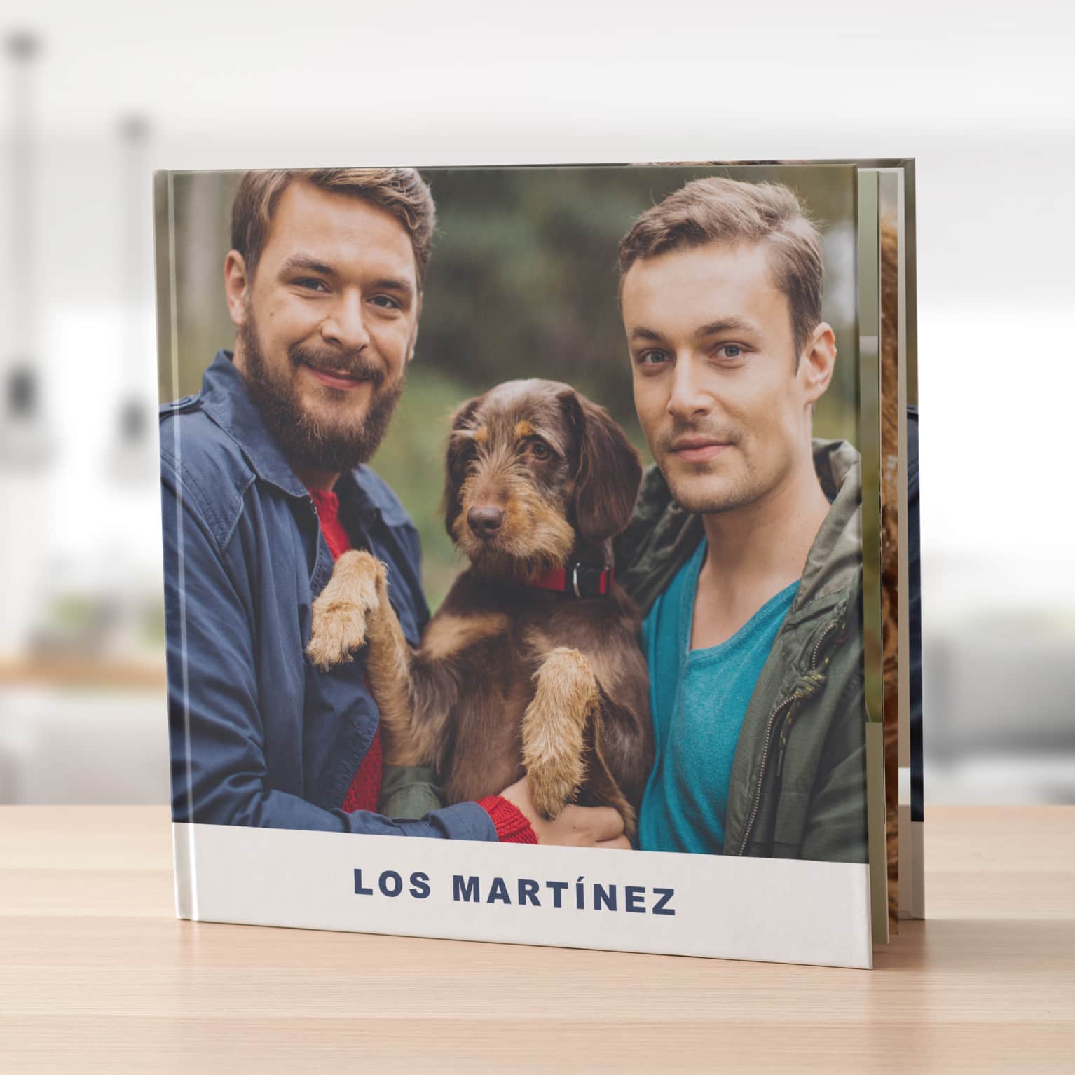 A custom photo book with couple photos