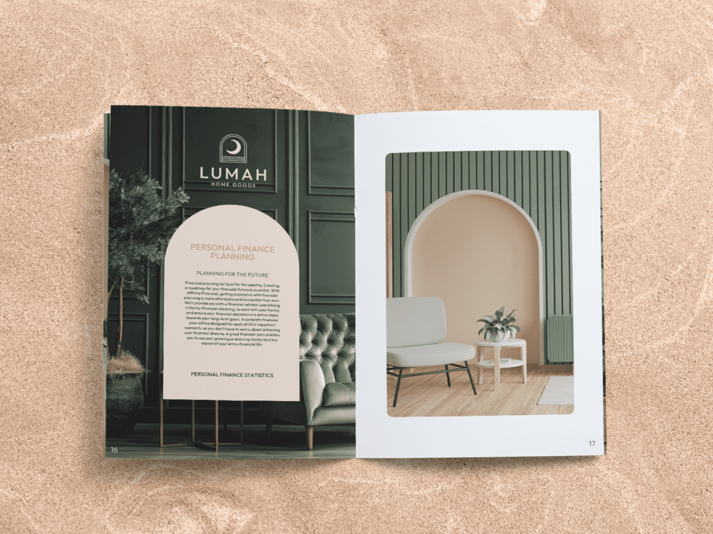 open coffee table book on interior design